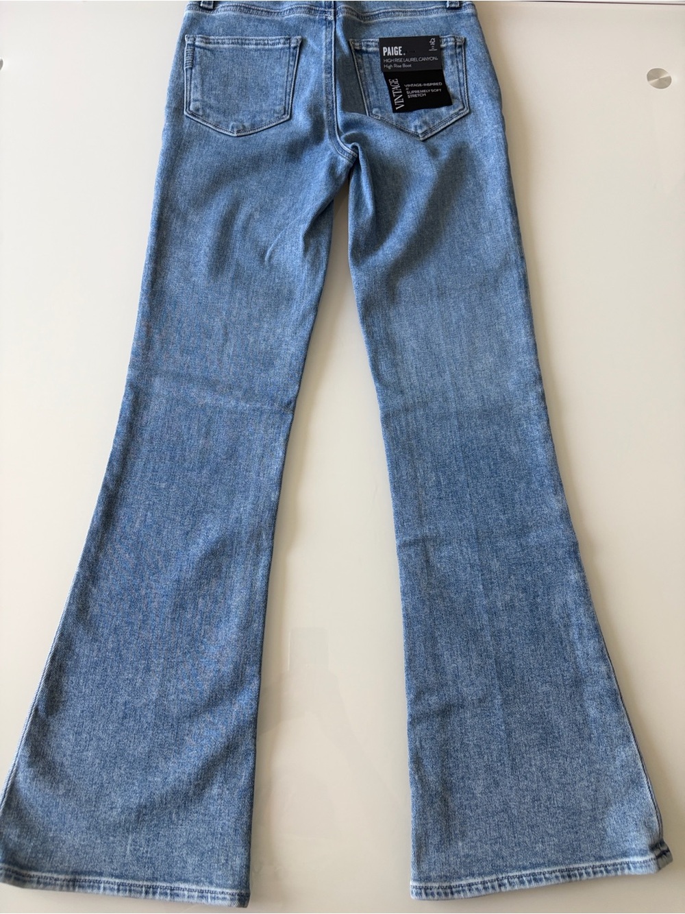 Paige Petites High Rise Laurel Canyon Jeans in Monaco Mist Sz 24 - Picture 10 of 15
